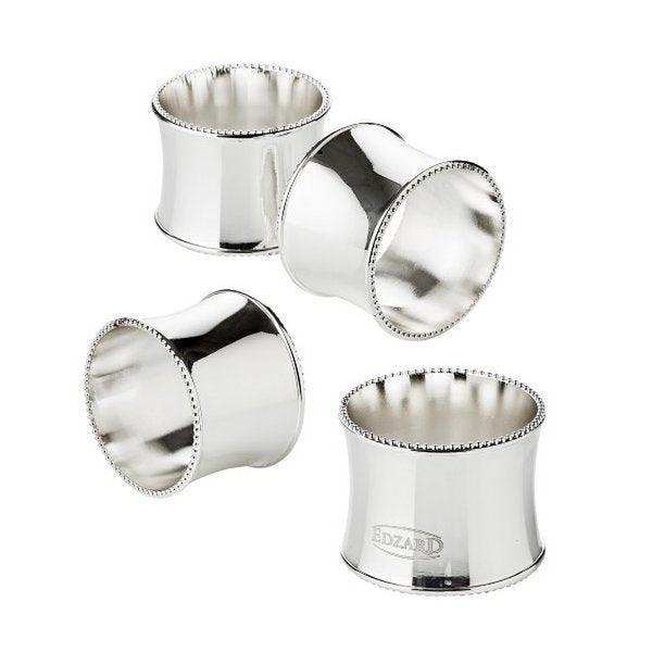 4er Set Serviettenringe Perla edel versilbert - HomeDesign Knaus