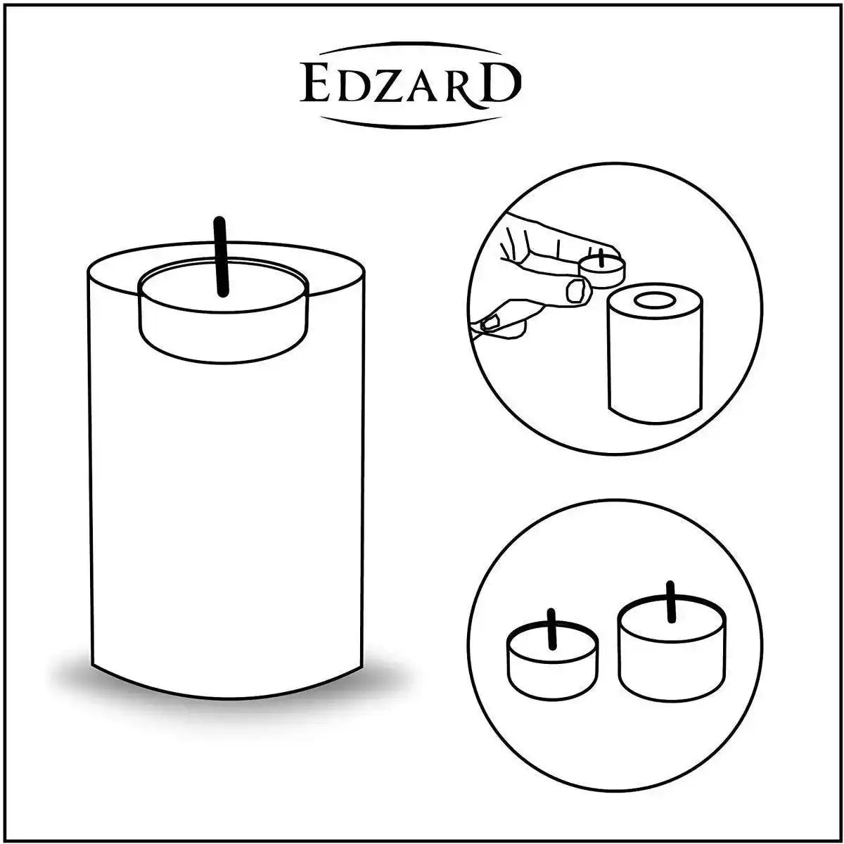 4er Set Teelichthalter Dauerkerze Cornelius Pine - HomeDesign Knaus