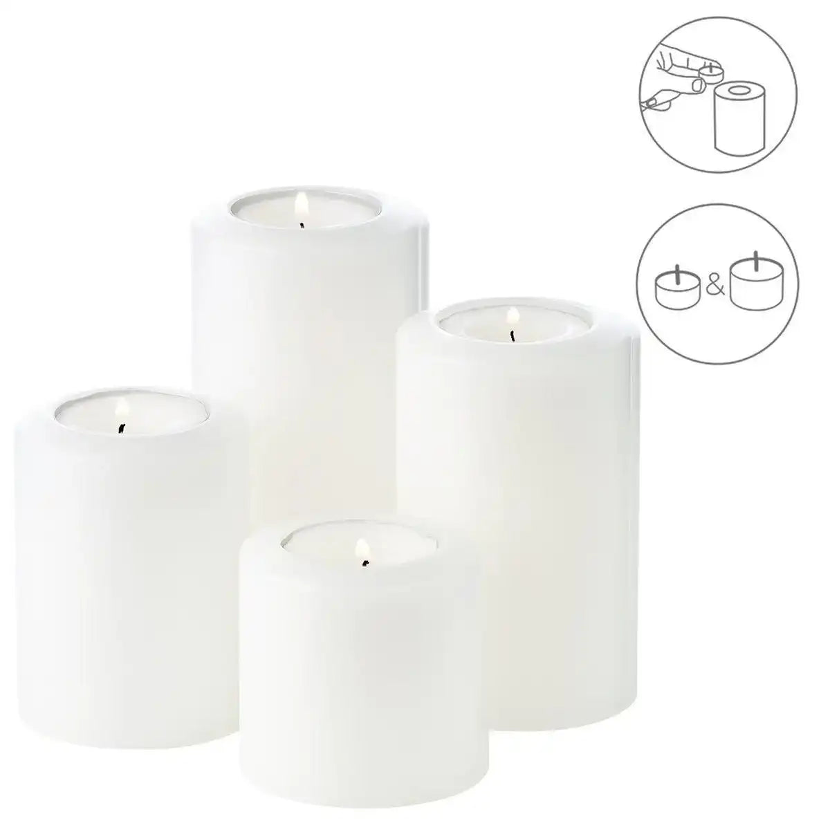 4er Set Teelichthalter Dauerkerze Cornelius Pine - HomeDesign Knaus