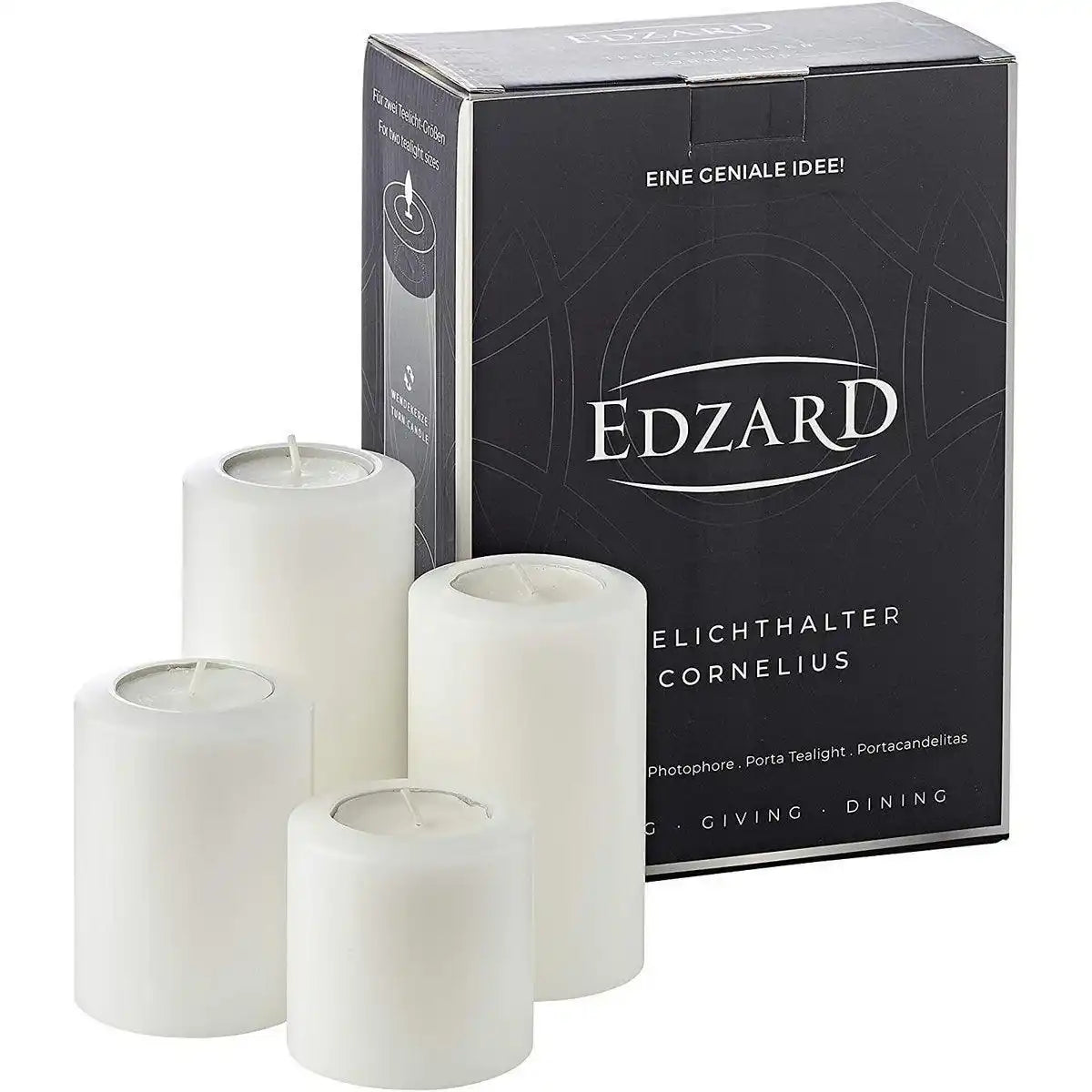 4er Set Teelichthalter Dauerkerze Cornelius Pine - HomeDesign Knaus