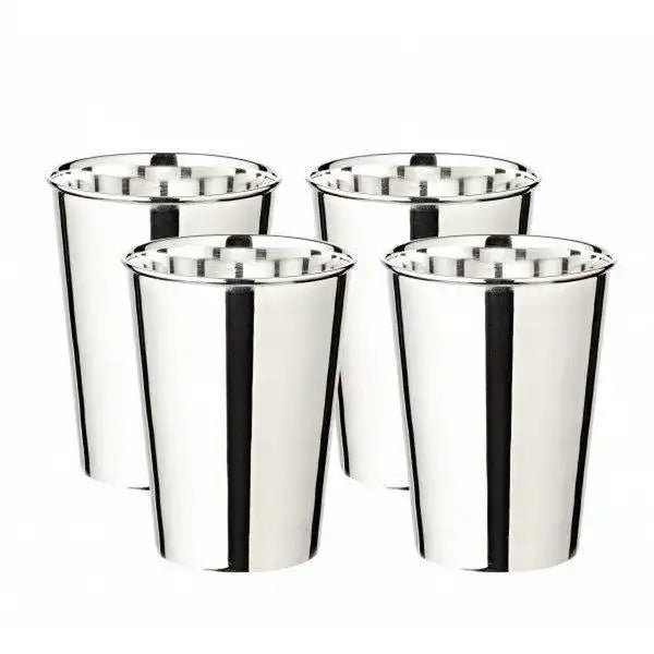 4er Set Trinkbecher Stahl Becher Mido glatt poliert inkl. Geschenkverpackung - HomeDesign Knaus