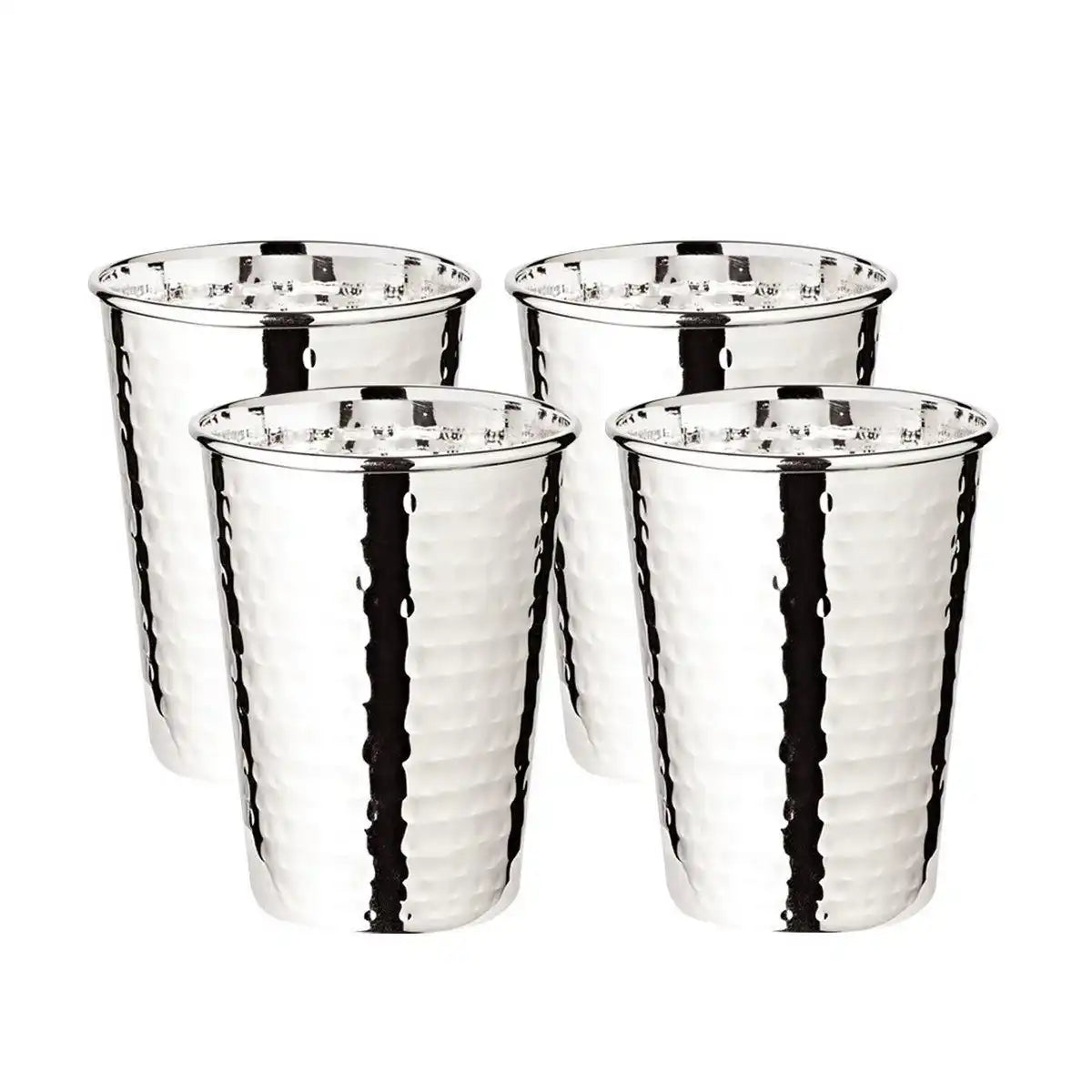 4er Set Trinkbecher Stahl Becher Mido glatt poliert inkl. Geschenkverpackung - HomeDesign Knaus
