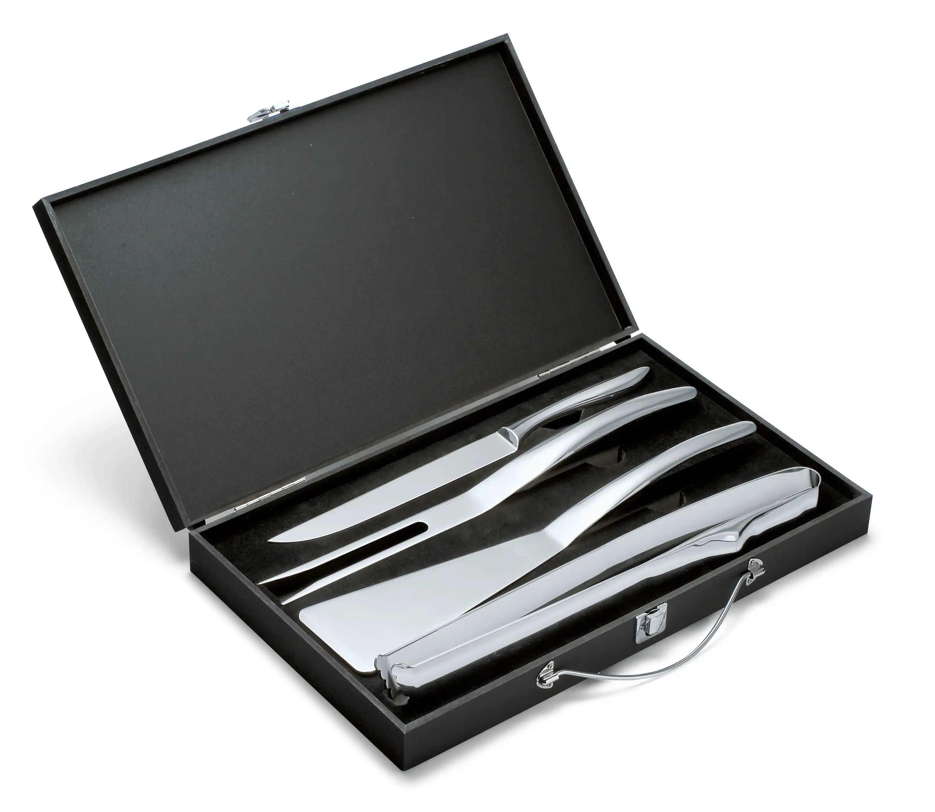 4tlg. BBQ Grillzangen Set für Grillmeister mit Geschenkbox - HomeDesign Knaus