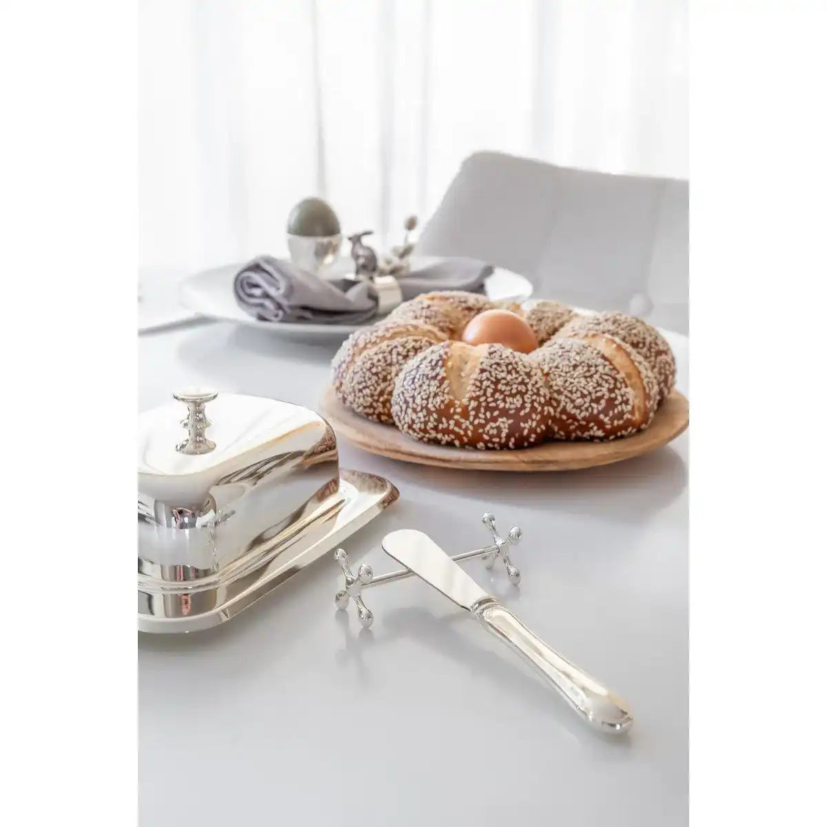 6er Set Messerbank Messerbänkchen Kreuz edel versilbert - HomeDesign Knaus