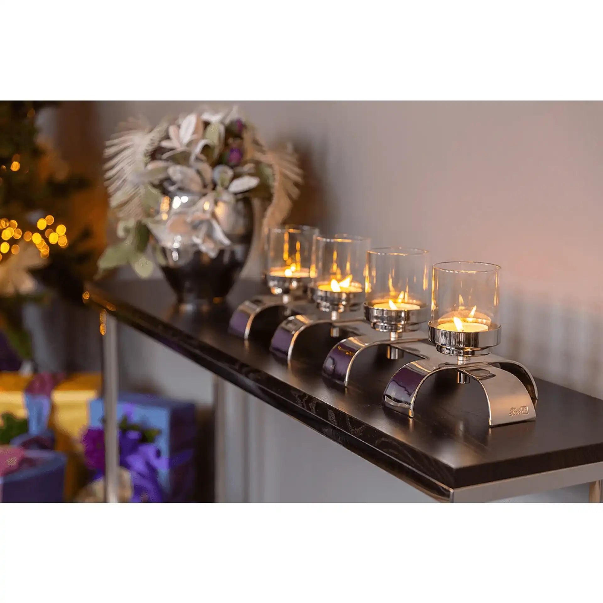 Aaron Advenzkranz Tischkranz Chrom Aluminium Edelstahl 64cm - HomeDesign Knaus