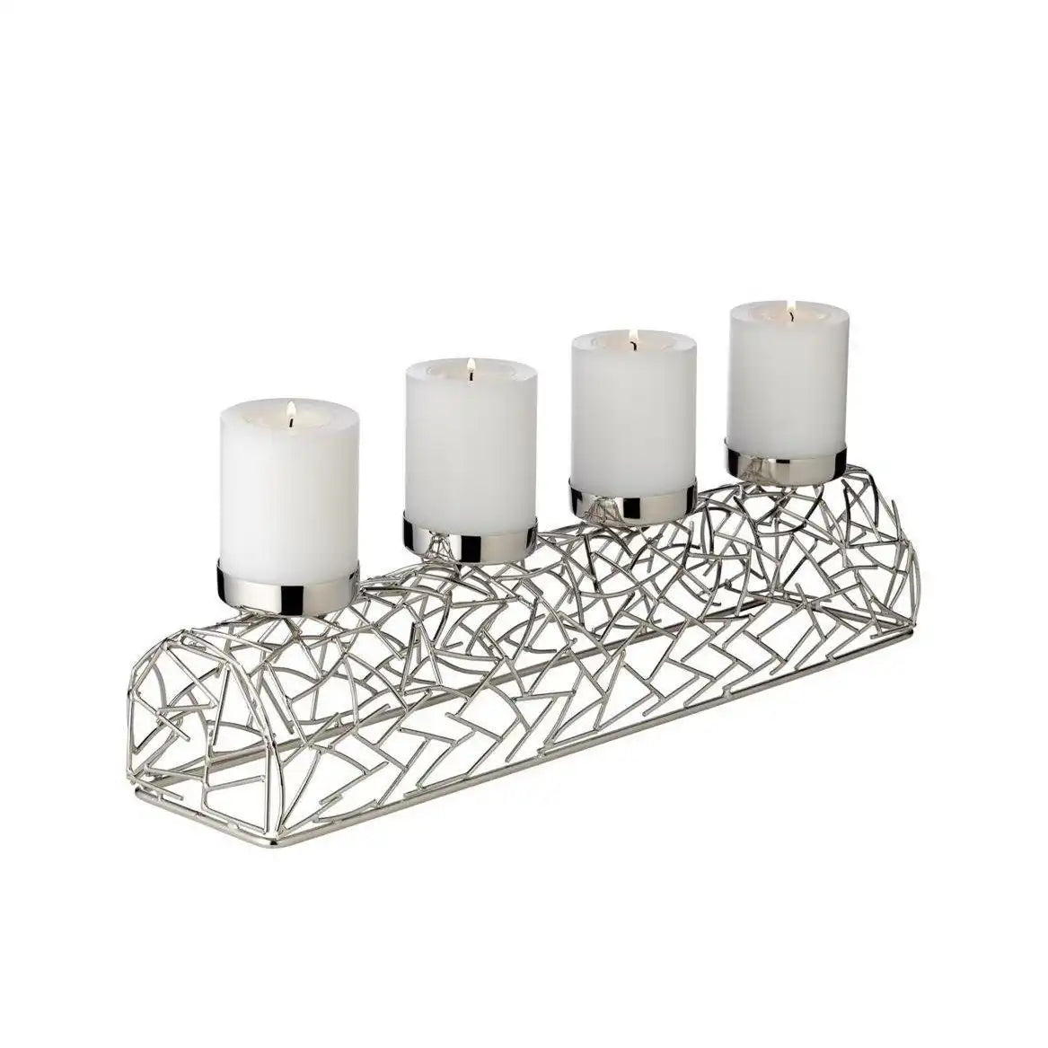 Adventskerzenhalter Milano Messing vernickelt silberfarben - HomeDesign Knaus