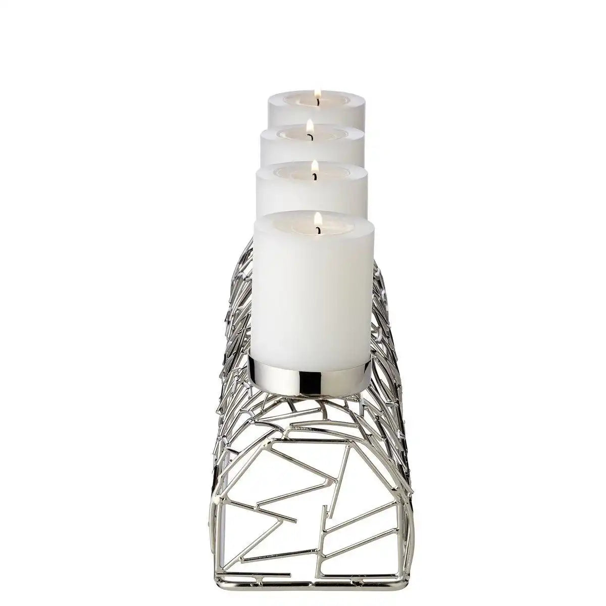 Adventskerzenhalter Milano Messing vernickelt silberfarben - HomeDesign Knaus