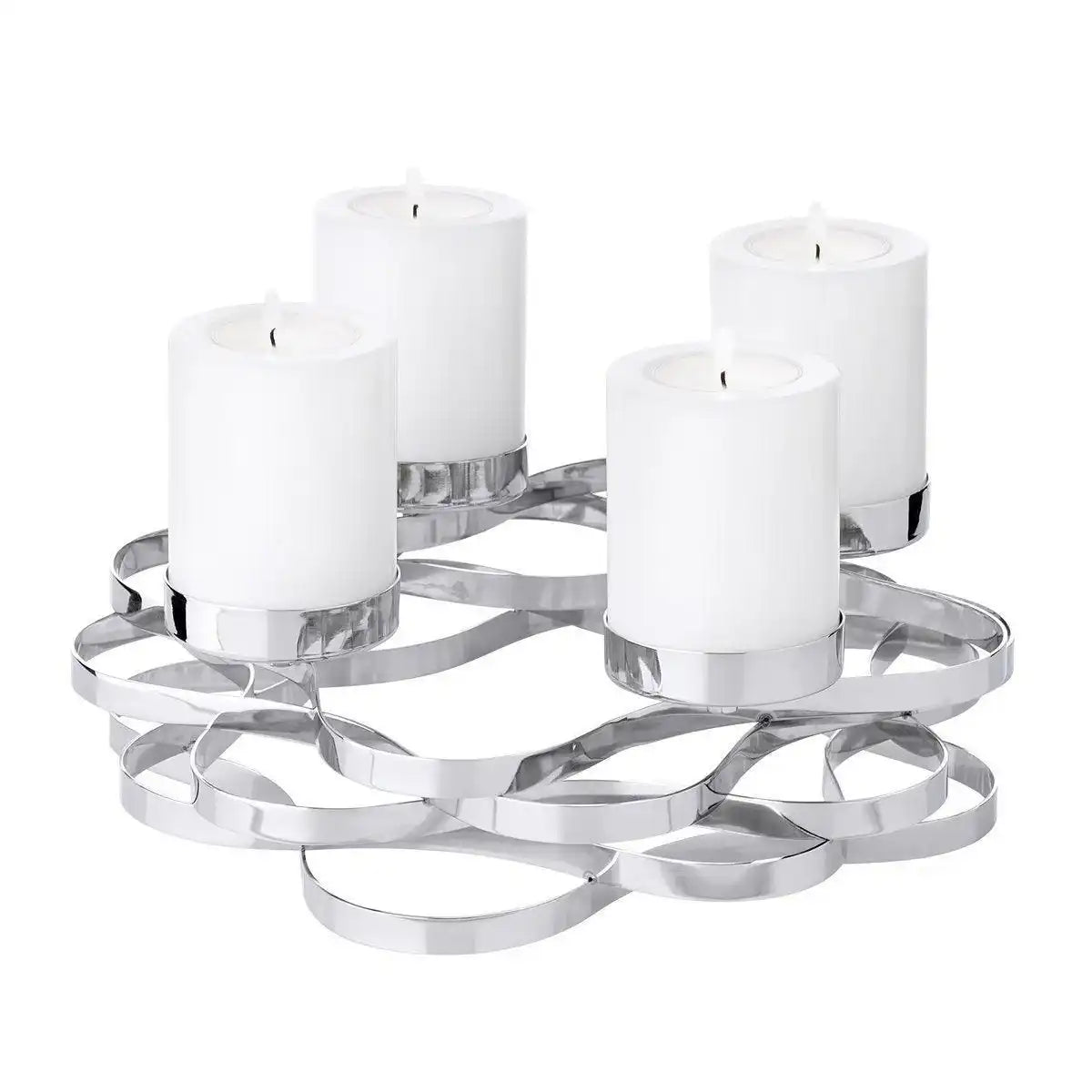 Adventskranz Alita Edelstahl vernickelt silberfarben 25 cm - HomeDesign Knaus