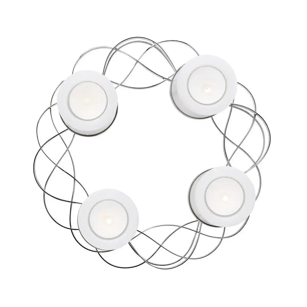 Adventskranz Alita Edelstahl vernickelt silberfarben 25 cm - HomeDesign Knaus