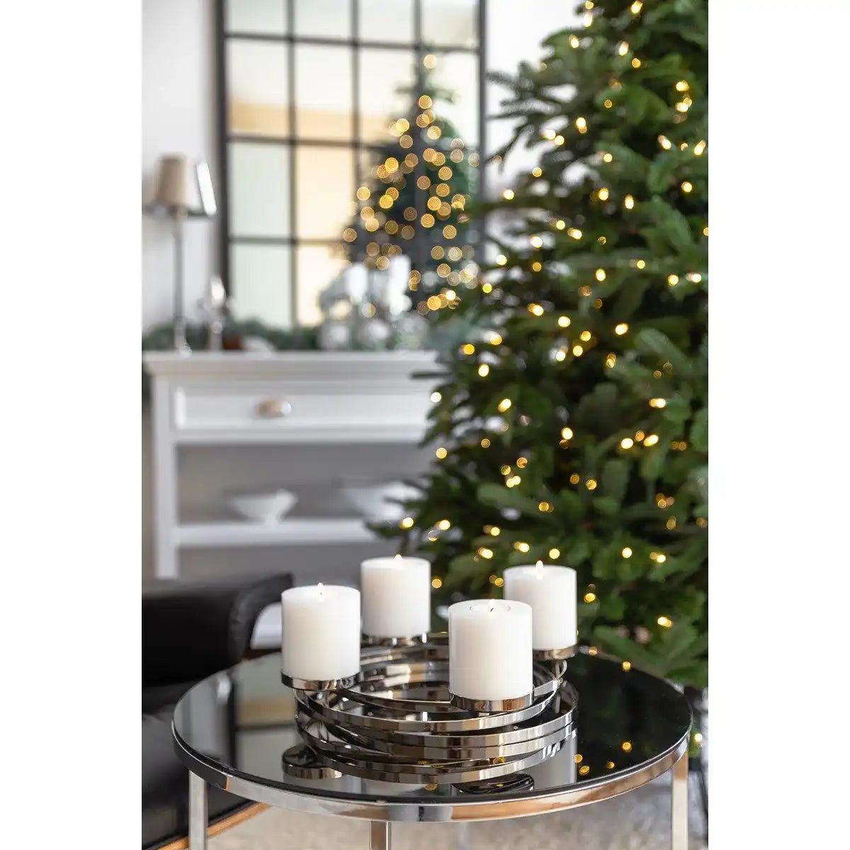 Adventskranz Annabel Chrom Edelstahl 34 cm - HomeDesign Knaus