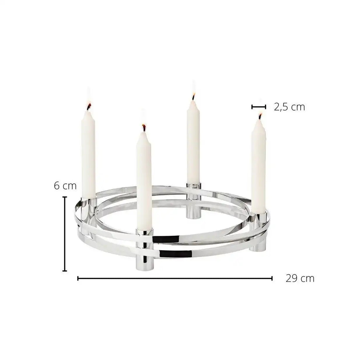 Adventskranz Avia Edelstahl Chrom poliert 30 cm - HomeDesign Knaus