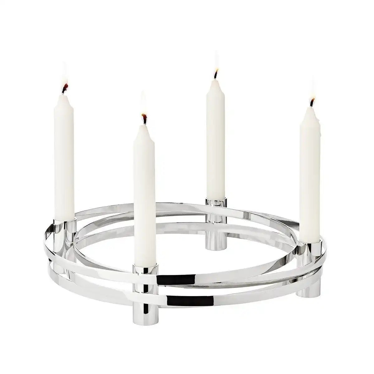 Adventskranz Avia Edelstahl Chrom poliert 30 cm - HomeDesign Knaus
