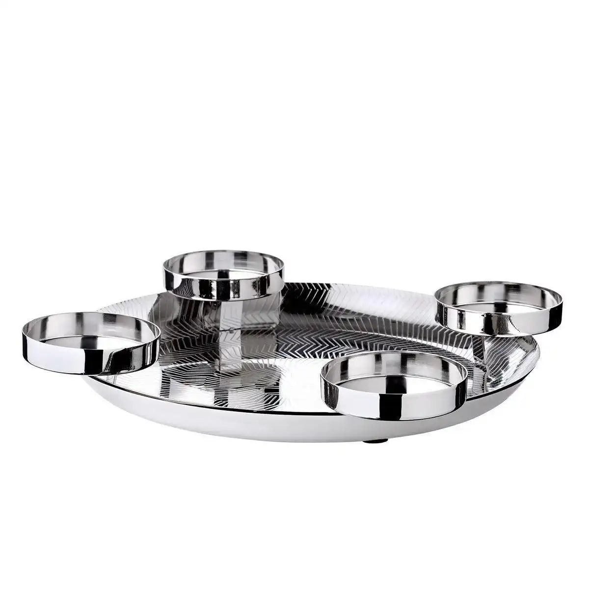 Adventskranz Kaya Edelstahl silberfarben 36 cm - HomeDesign Knaus