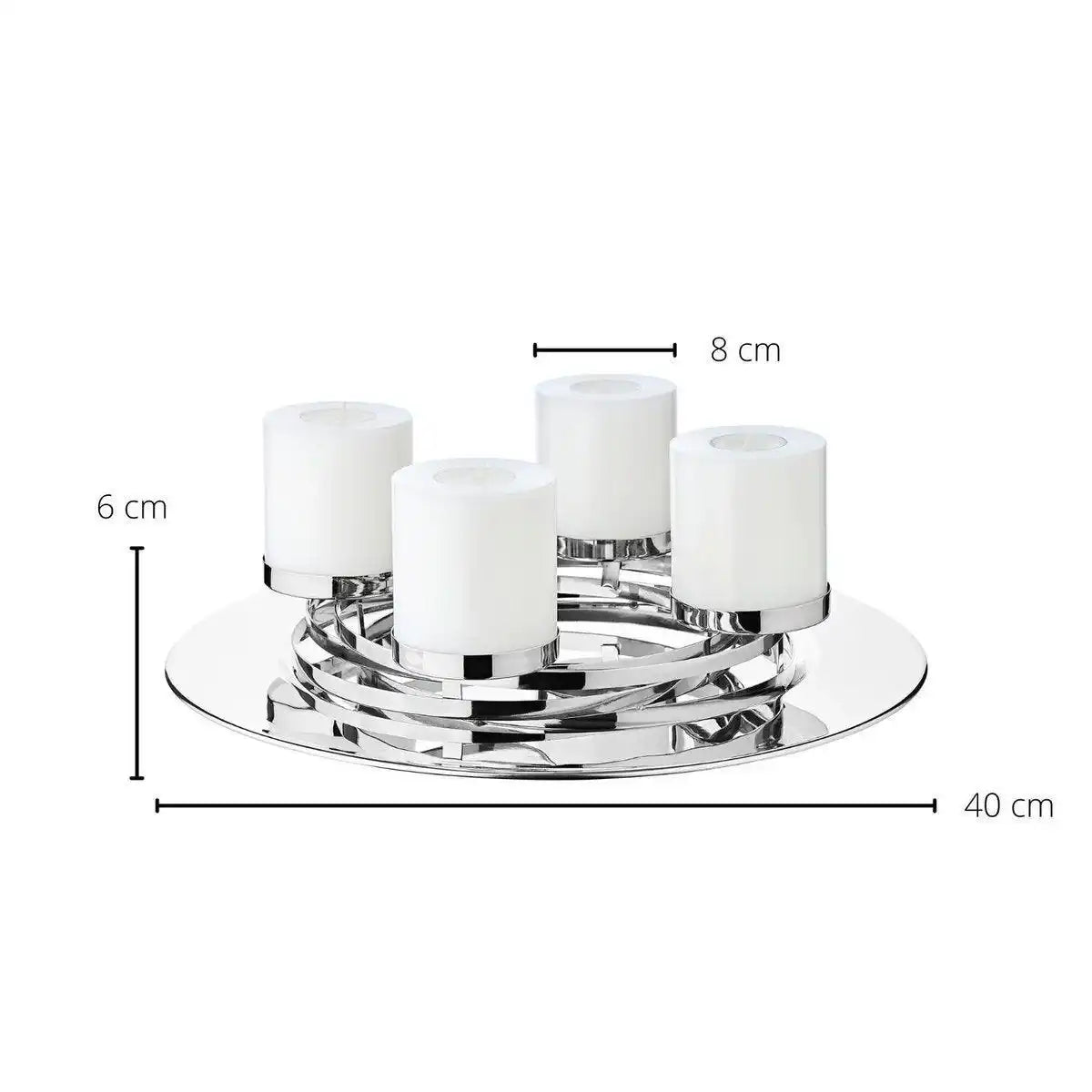 Adventskranz La Annabell Edelstahl Chrom 40 cm - HomeDesign Knaus