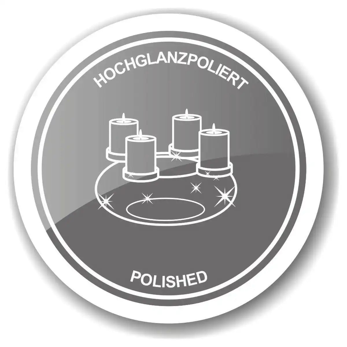 Adventskranz Milano, Edelstahl glänzend vernickelt, Durchmesser 28 cm, für Stumpenkerzen ø 6 cm - HomeDesign Knaus