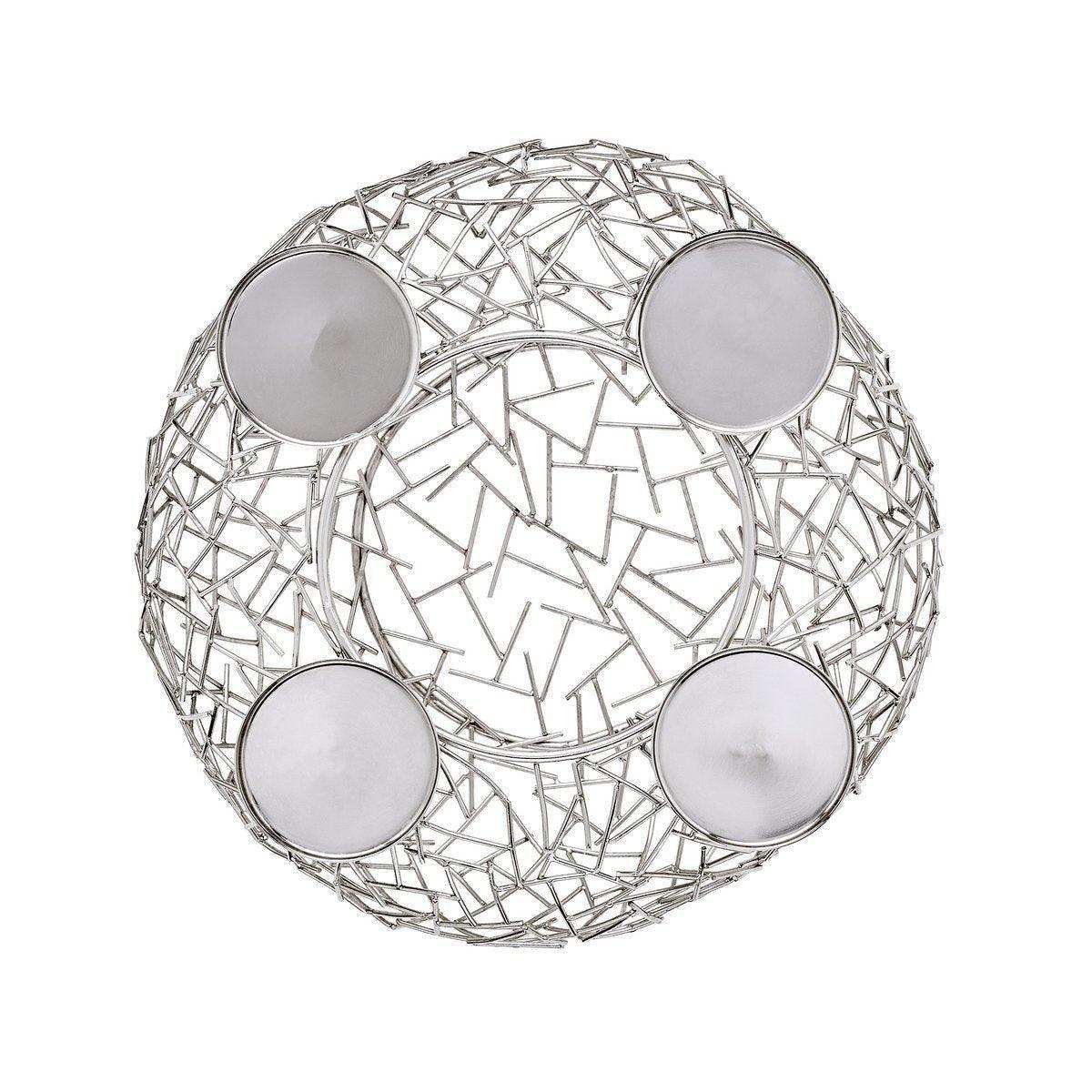 Adventskranz Milano, Edelstahl glänzend vernickelt, Durchmesser 34 cm - HomeDesign Knaus