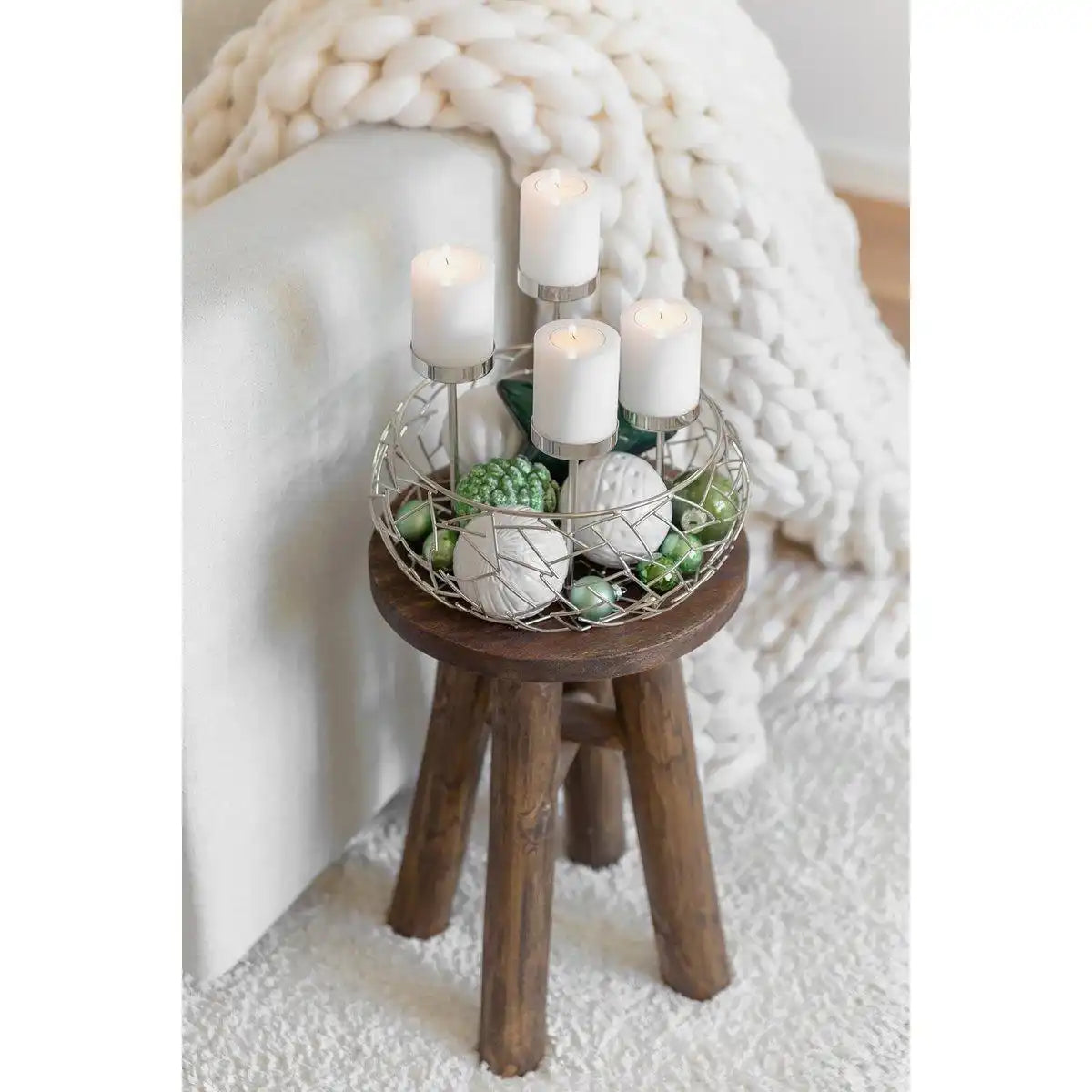 Adventskranz Milano Up Edelstahl 30 cm - HomeDesign Knaus