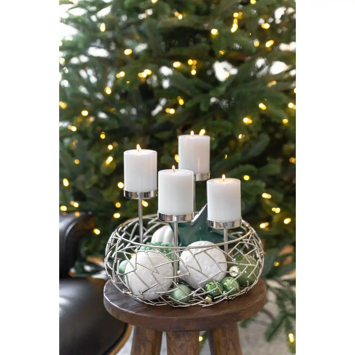 Adventskranz Milano Up Edelstahl 30 cm - HomeDesign Knaus