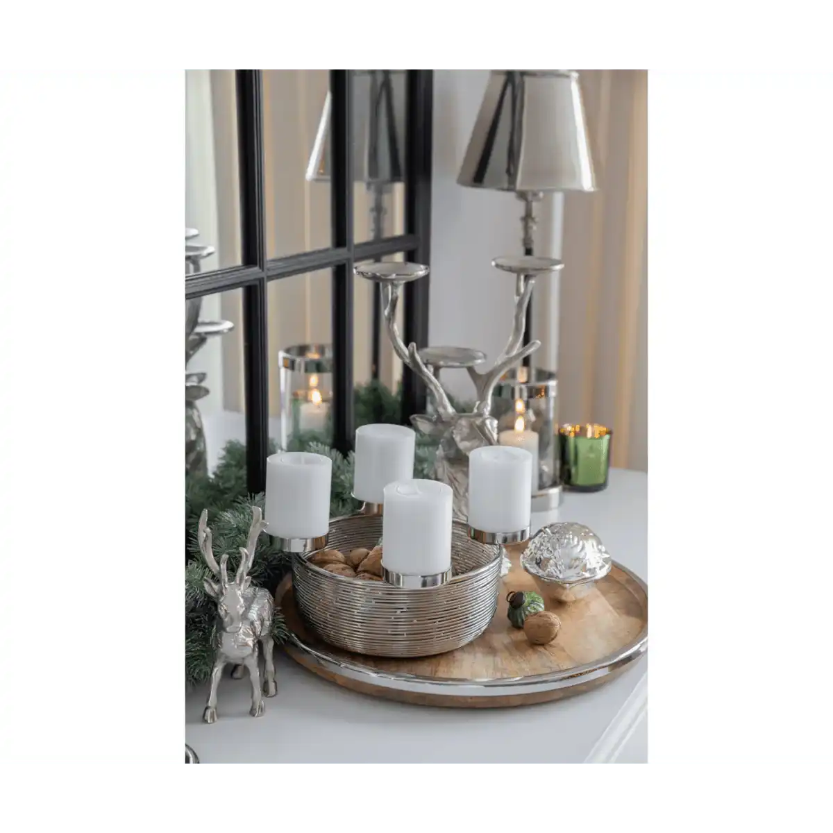 Adventskranz Rio Edelstahl poliert rund 26 cm - HomeDesign Knaus