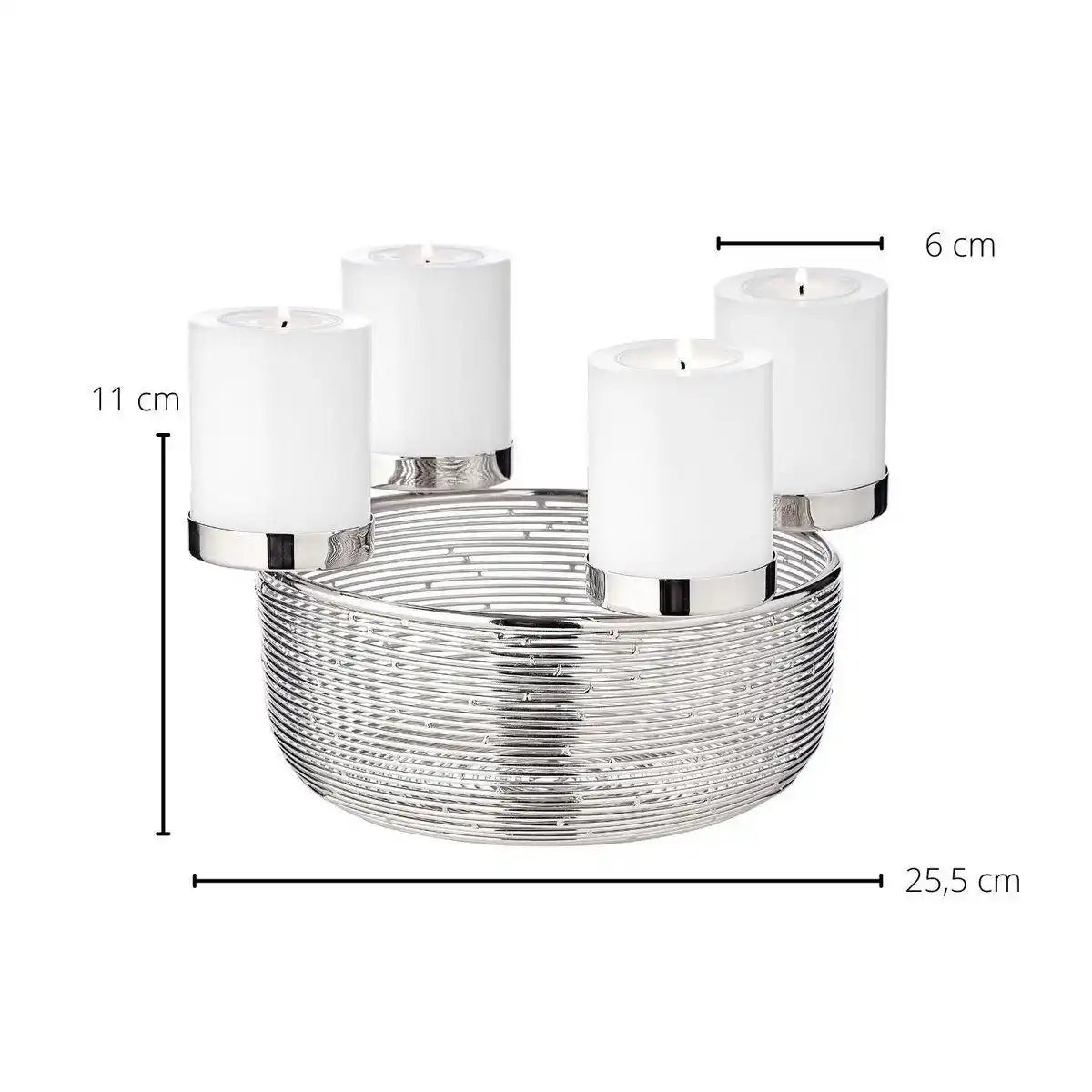 Adventskranz Rio Edelstahl poliert rund 26 cm - HomeDesign Knaus