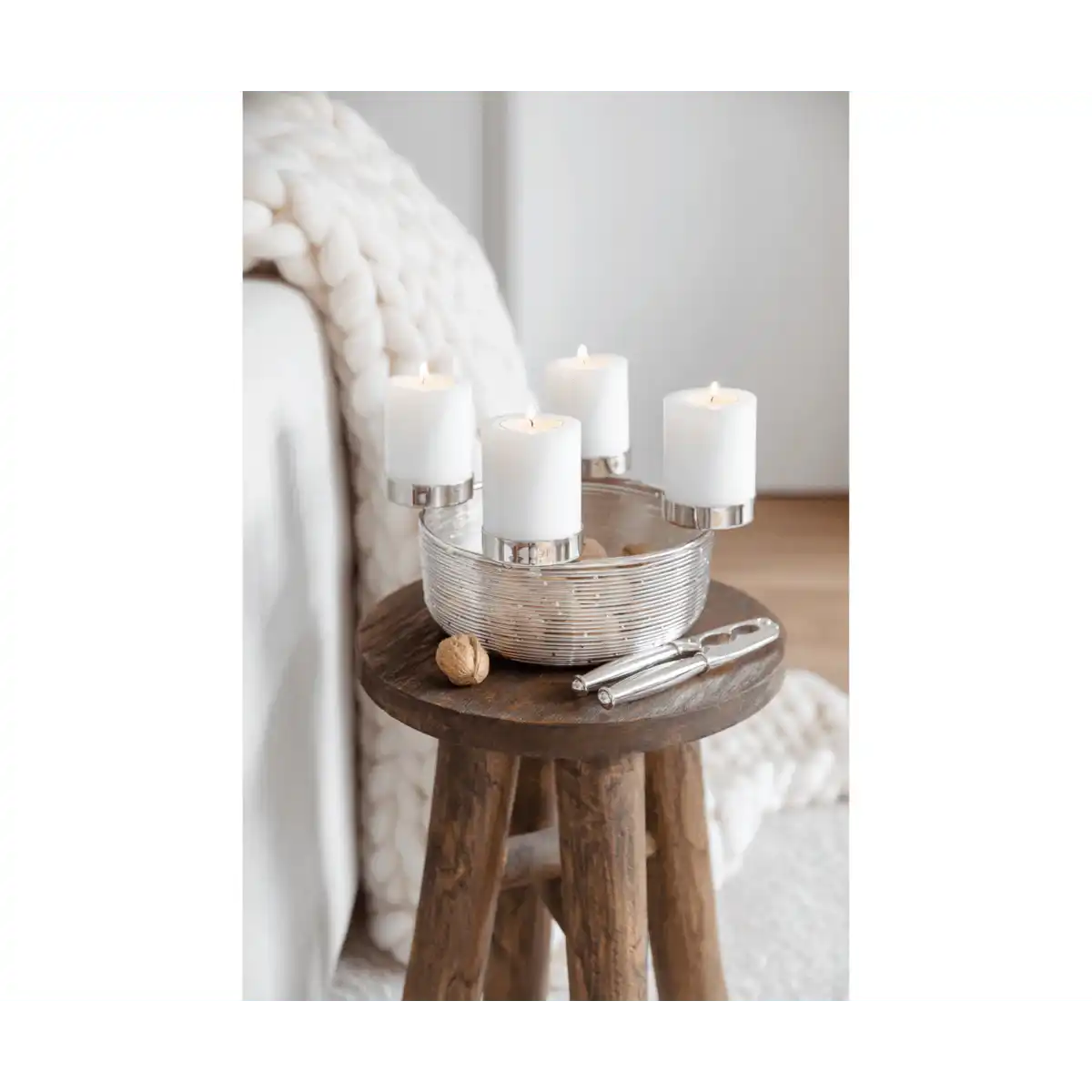 Adventskranz Rio Edelstahl poliert rund 26 cm - HomeDesign Knaus