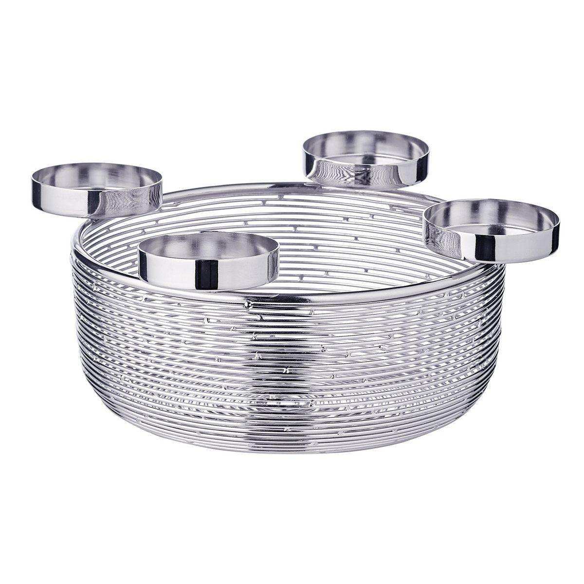 Adventskranz Rio Edelstahl poliert rund 26 cm - HomeDesign Knaus
