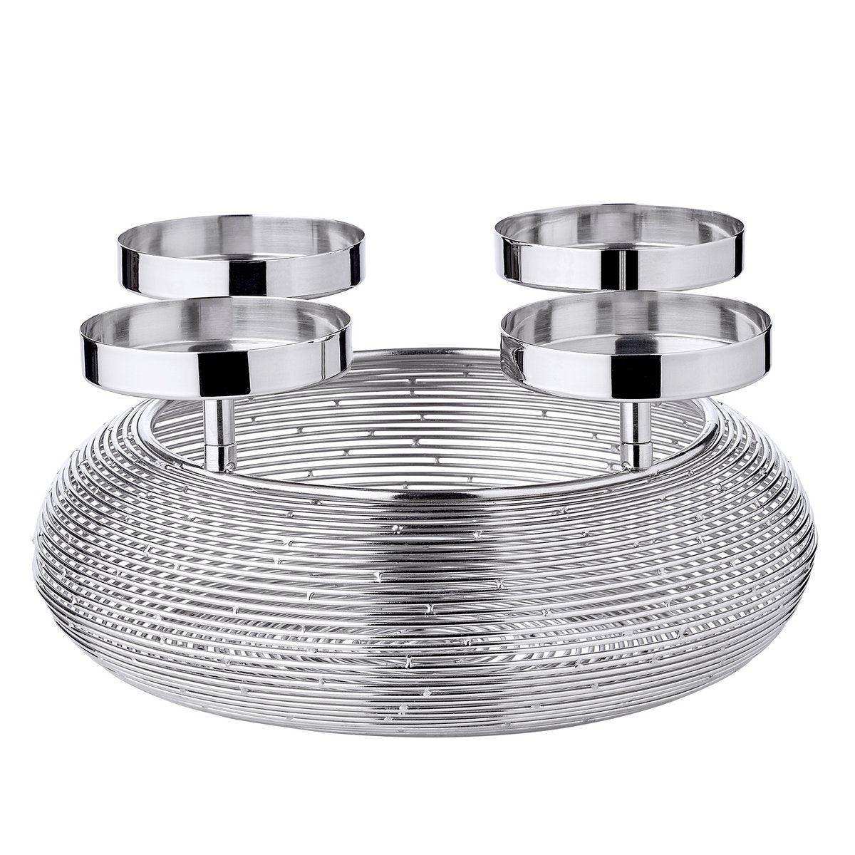 Adventskranzschale Verona Edelstahl vernickelt hochglanzpoliert - HomeDesign Knaus