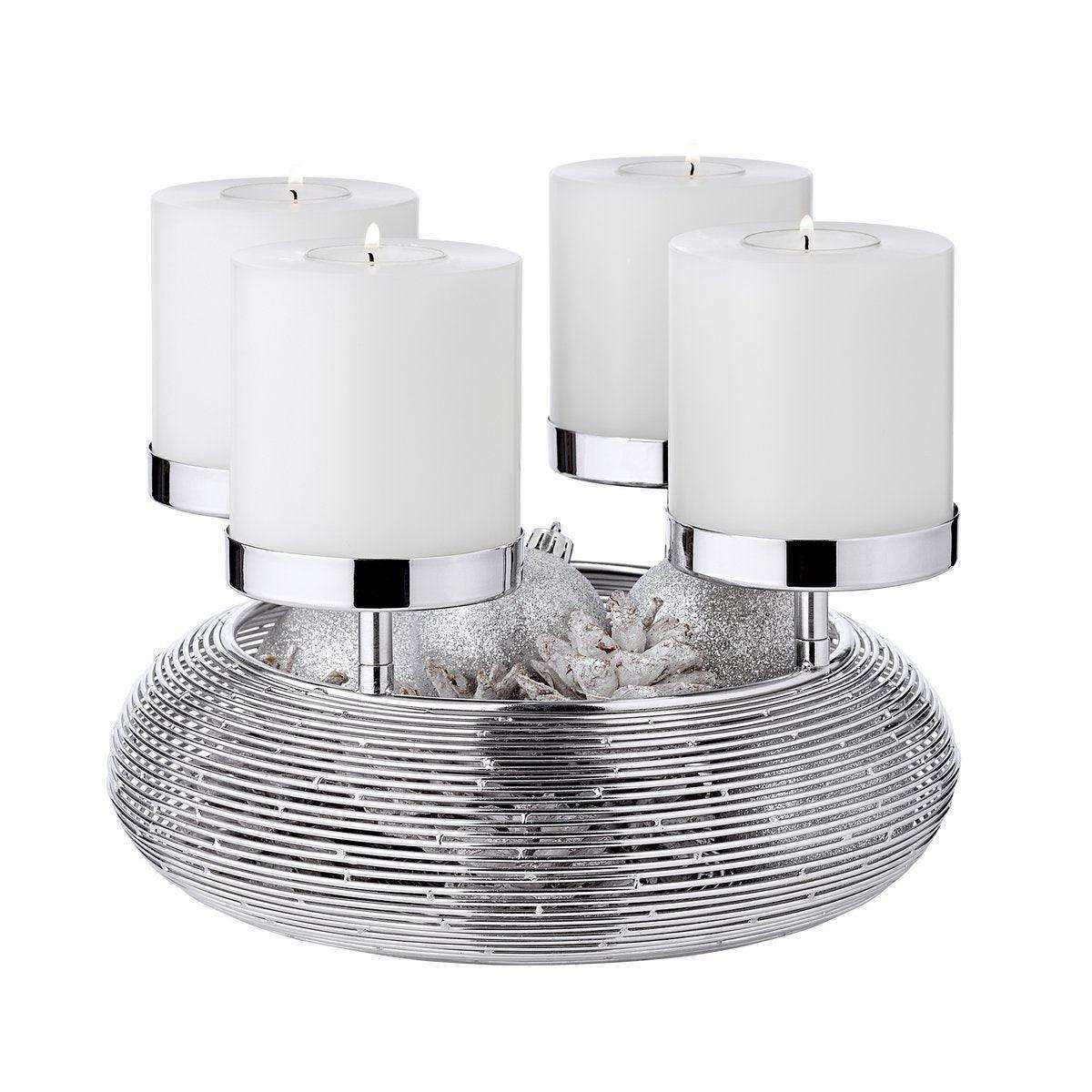 Adventskranzschale Verona Edelstahl vernickelt hochglanzpoliert - HomeDesign Knaus