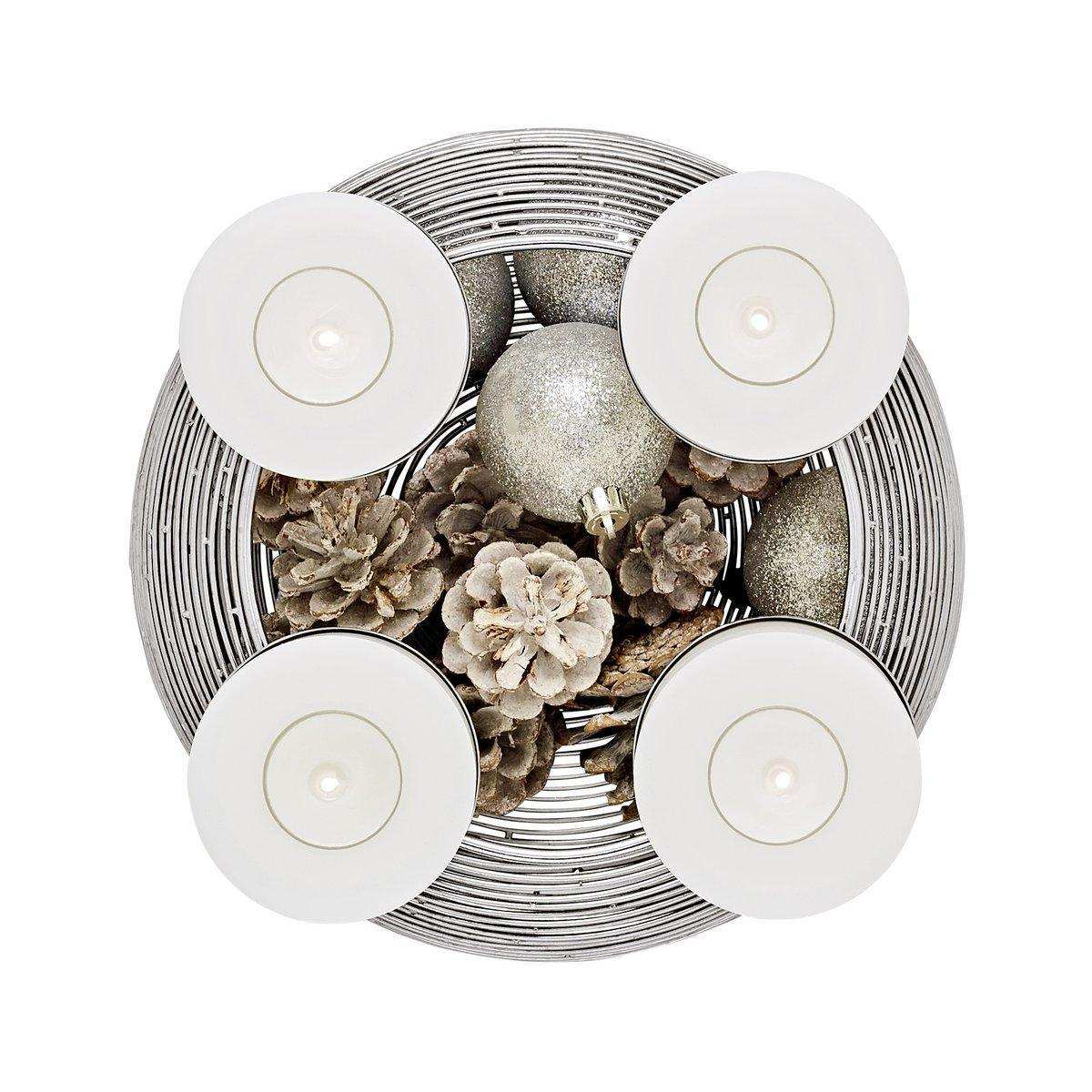 Adventskranzschale Verona Edelstahl vernickelt hochglanzpoliert - HomeDesign Knaus