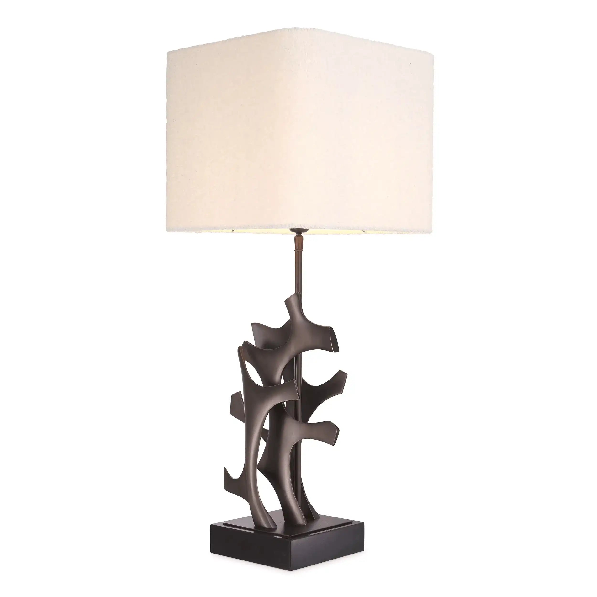 Agape Glamourösen Tischleuchte Bronze Messing Sockel aus Granit Handarbeit - HomeDesign Knaus