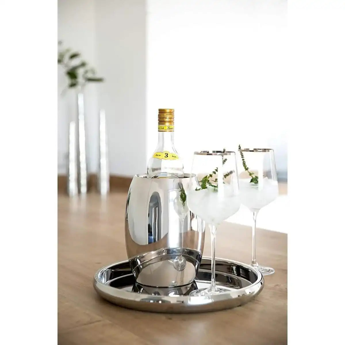 Apollo Tablett Serviertablett Dekoration Deko Edelstahl Geschirrtablett poliert - HomeDesign Knaus
