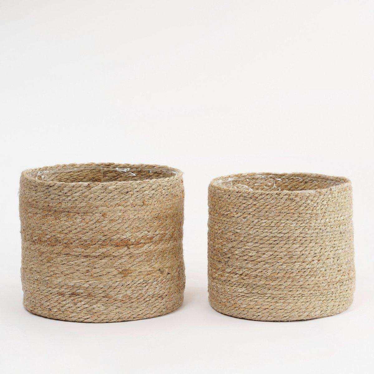 Atlantic Korb für Pflanzen – 2er-Set – H26 x Ø30 cm – Creme - HomeDesign Knaus