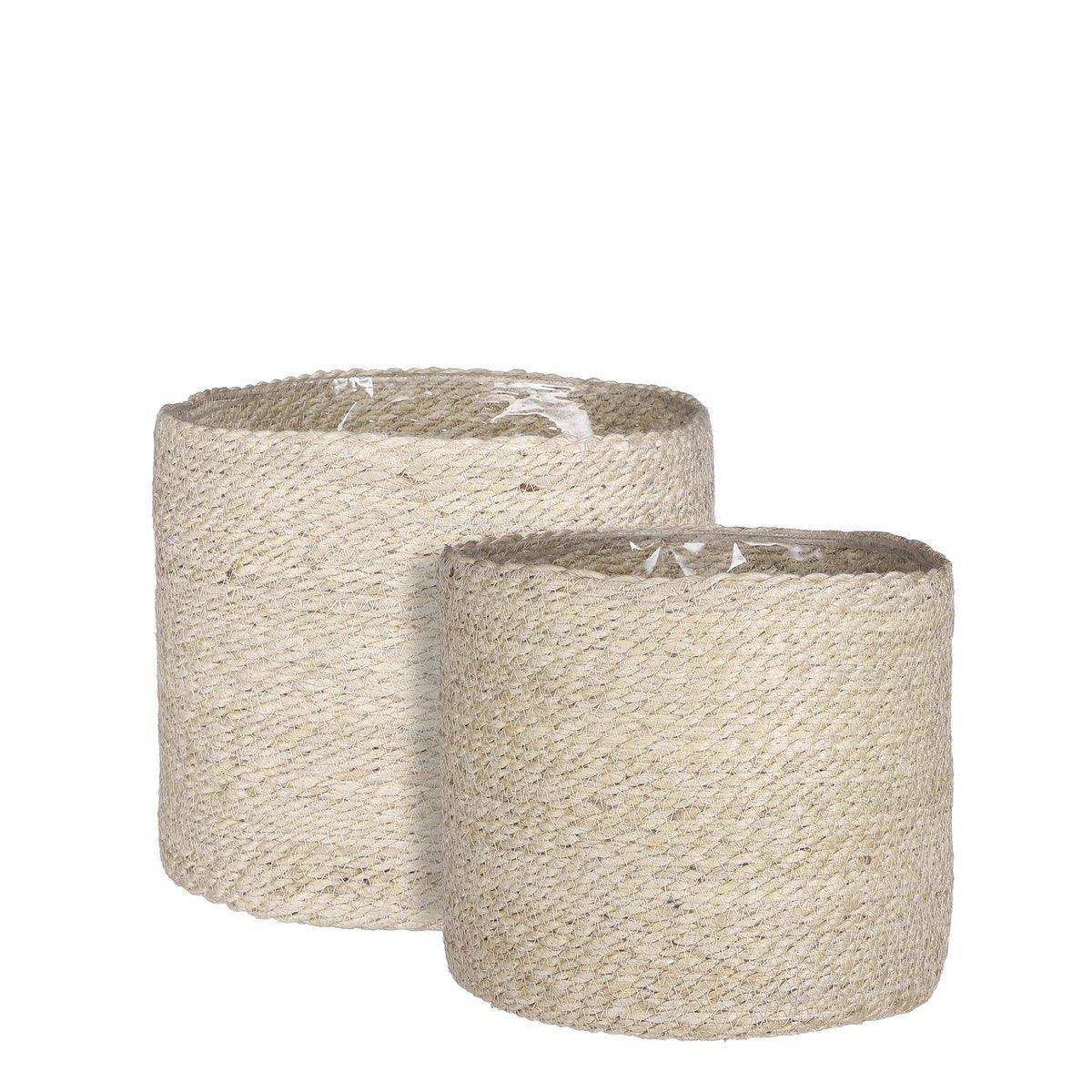 Atlantic Korb für Pflanzen – 2er-Set – H26 x Ø30 cm – Creme - HomeDesign Knaus