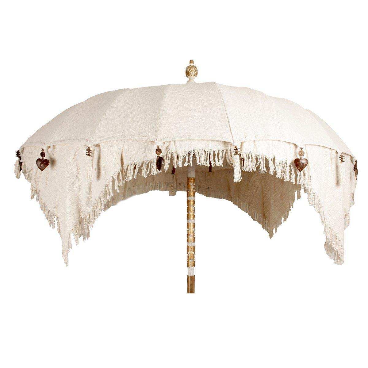 Bali Strandschirm Sonnenschirm handgefertigt Beige - HomeDesign Knaus