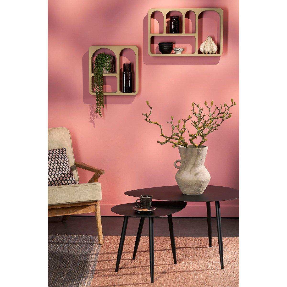 Beistelltisch – 2er-Set – L80 x B60 x H47 cm – Metall – Schwarz - HomeDesign Knaus
