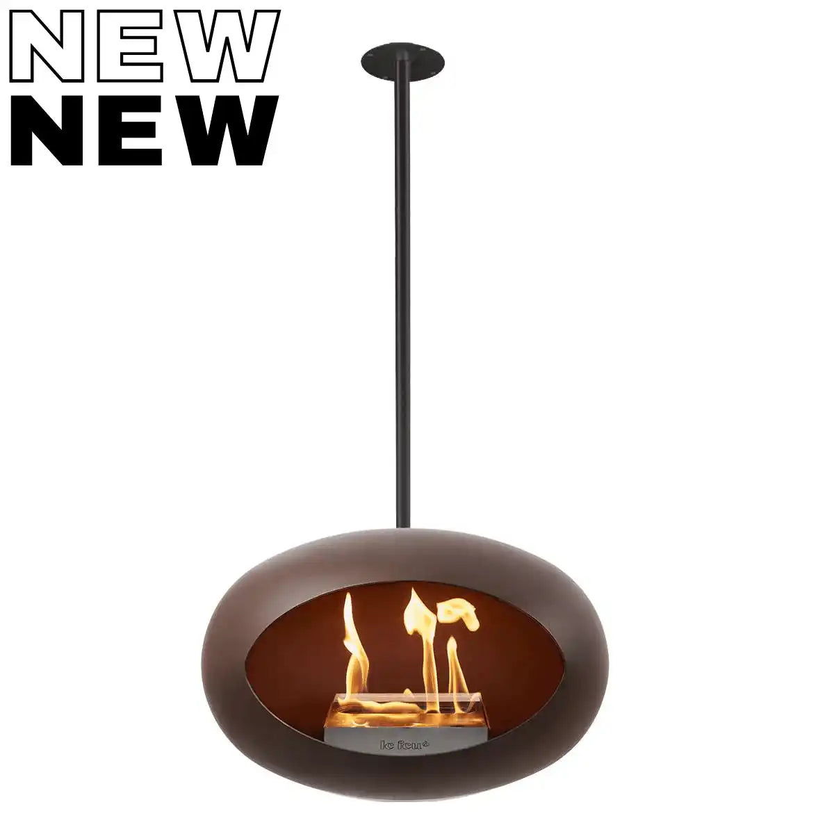 Bio Kamin Edelstahl Mocca Sky hängend Deckenkamin Bio-Ethanol - HomeDesign Knaus
