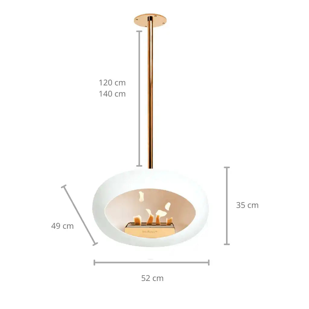 Bio Kamin Edelstahl Mocca Sky hängend Deckenkamin Bio-Ethanol - HomeDesign Knaus