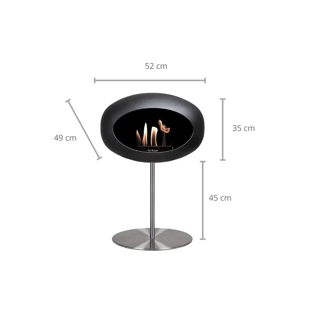 Bio-Kamin Ground Steel Low Schwarz Mocca Edelstahl Freistehen - HomeDesign Knaus