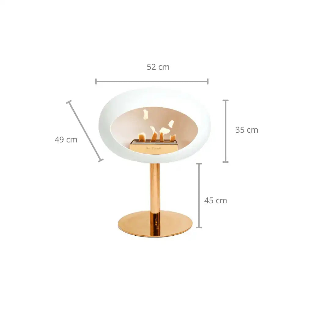 Bio-Kamin Ground Steel Low White Gold Edelstahl Freistehen - HomeDesign Knaus