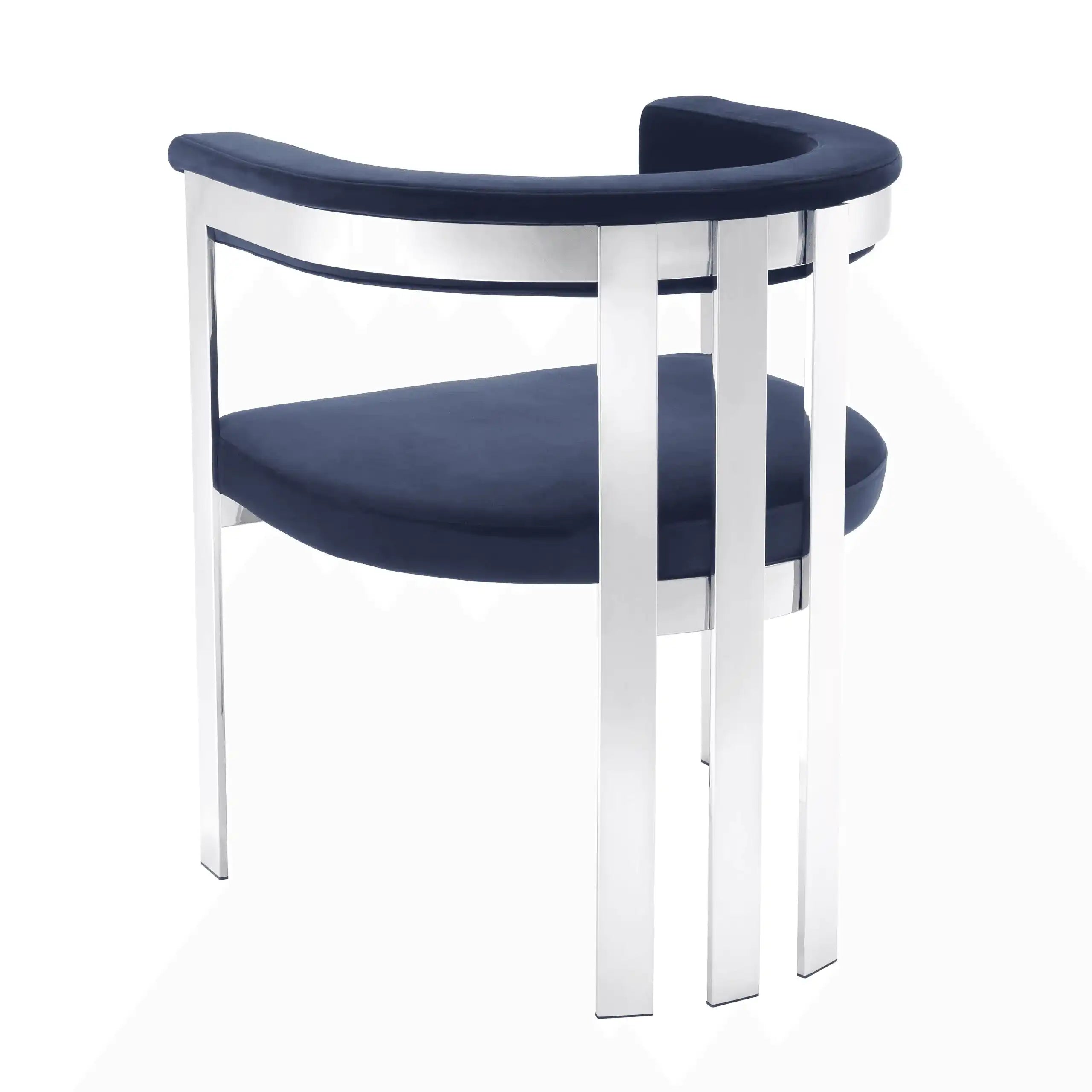Blubhaus Esszimmerstuhl Samt Polystar Edelstahl Chrom poliert Handarbeit - HomeDesign Knaus