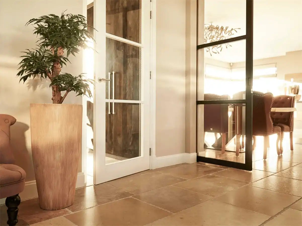 Blumenkübel Innenbereich Außenbereich Pflanzentopf Beige - HomeDesign Knaus