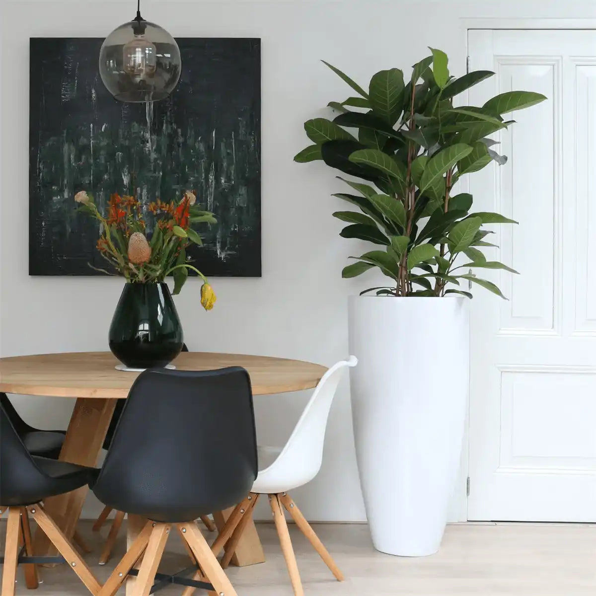 Blumenkübel Innenbereich Außenbereich Pflanzentopf weiß - HomeDesign Knaus