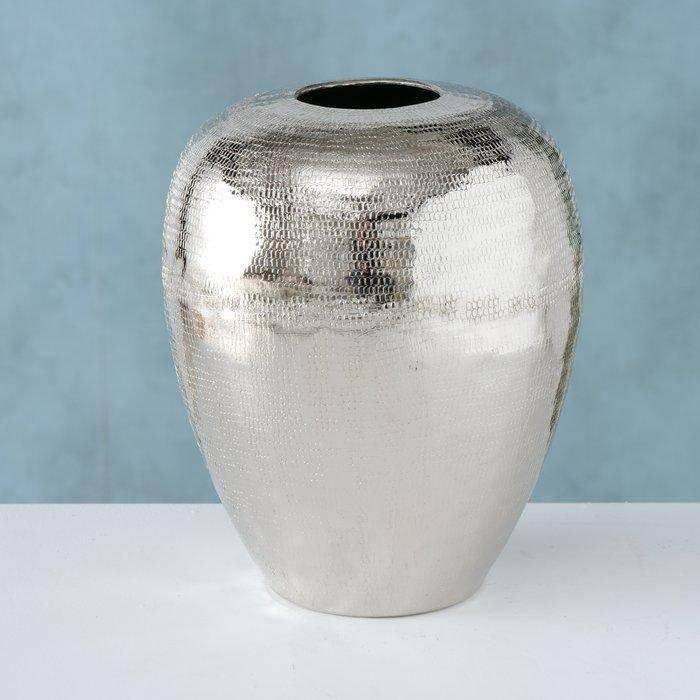 Blumenvase Passia rund Aluminium gehämmert Vase 21 cm - HomeDesign Knaus