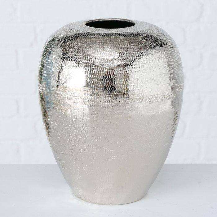 Blumenvase Passia rund Aluminium gehämmert Vase 21 cm - HomeDesign Knaus