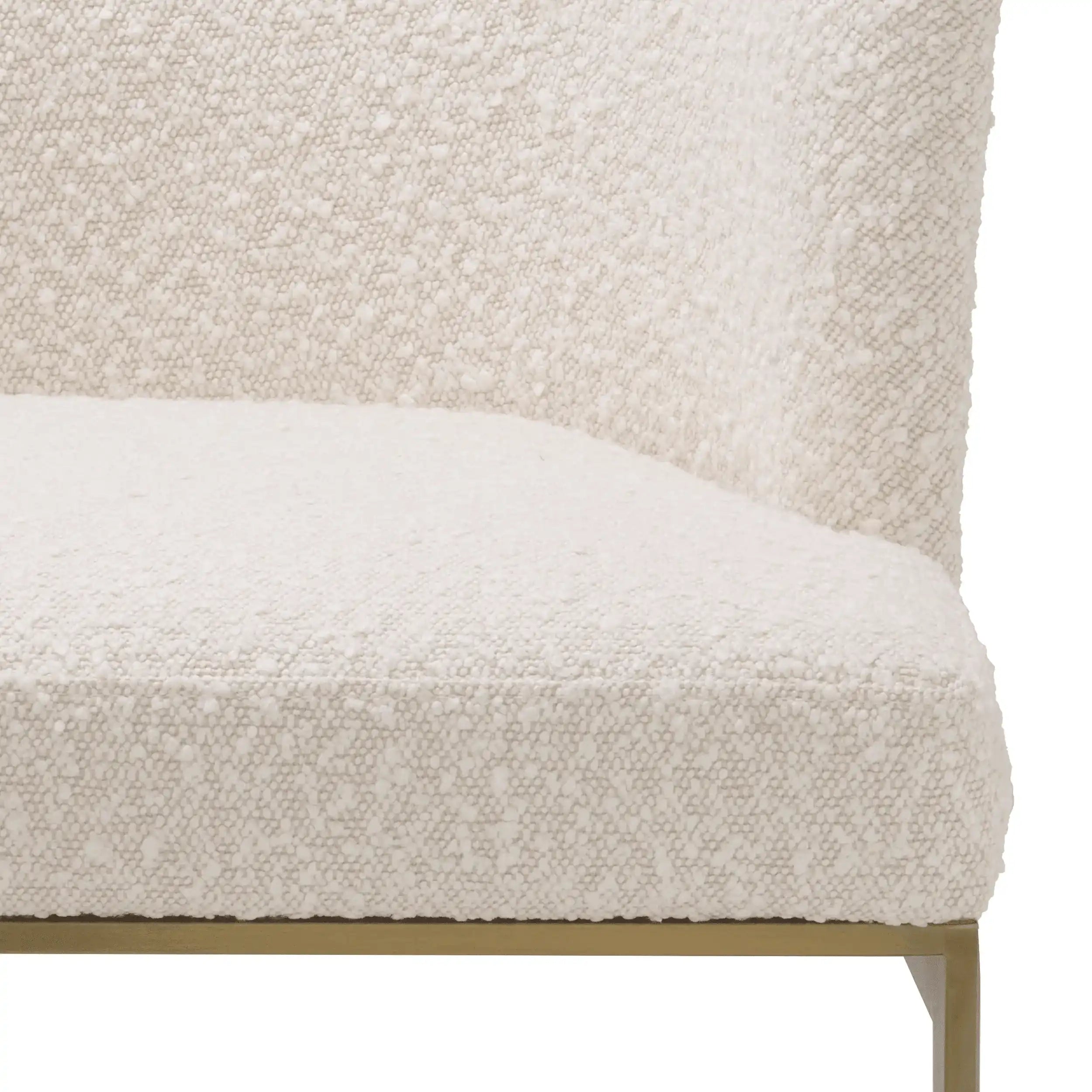 Bofinger Stuhl Esszimmerstuhl Bouclé-Creme gebürstetem Messing Retro - HomeDesign Knaus