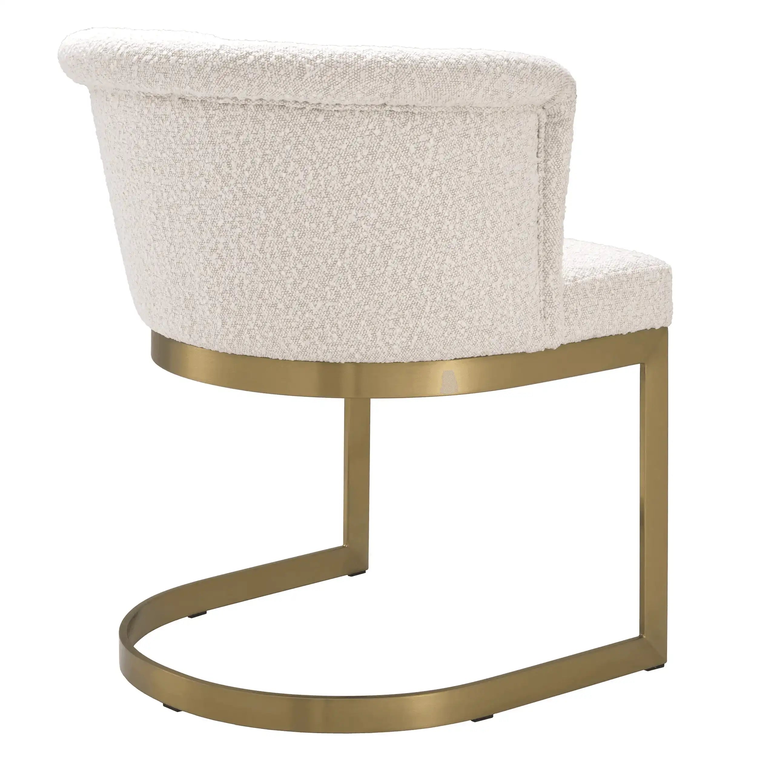 Bofinger Stuhl Esszimmerstuhl Bouclé-Creme gebürstetem Messing Retro - HomeDesign Knaus