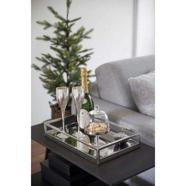 Bonboniere Glasdose Candy Bar auf Fuß Leos Kristallglas mit Platinrand - HomeDesign Knaus