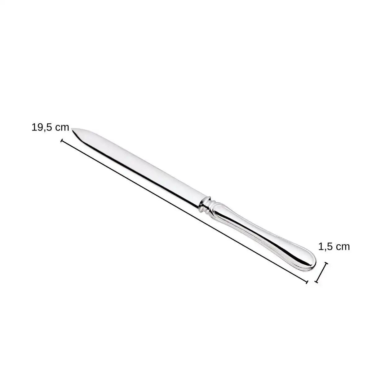 Brieföffner Briefmesser Faden edel versilbert Chrom 19 cm - HomeDesign Knaus
