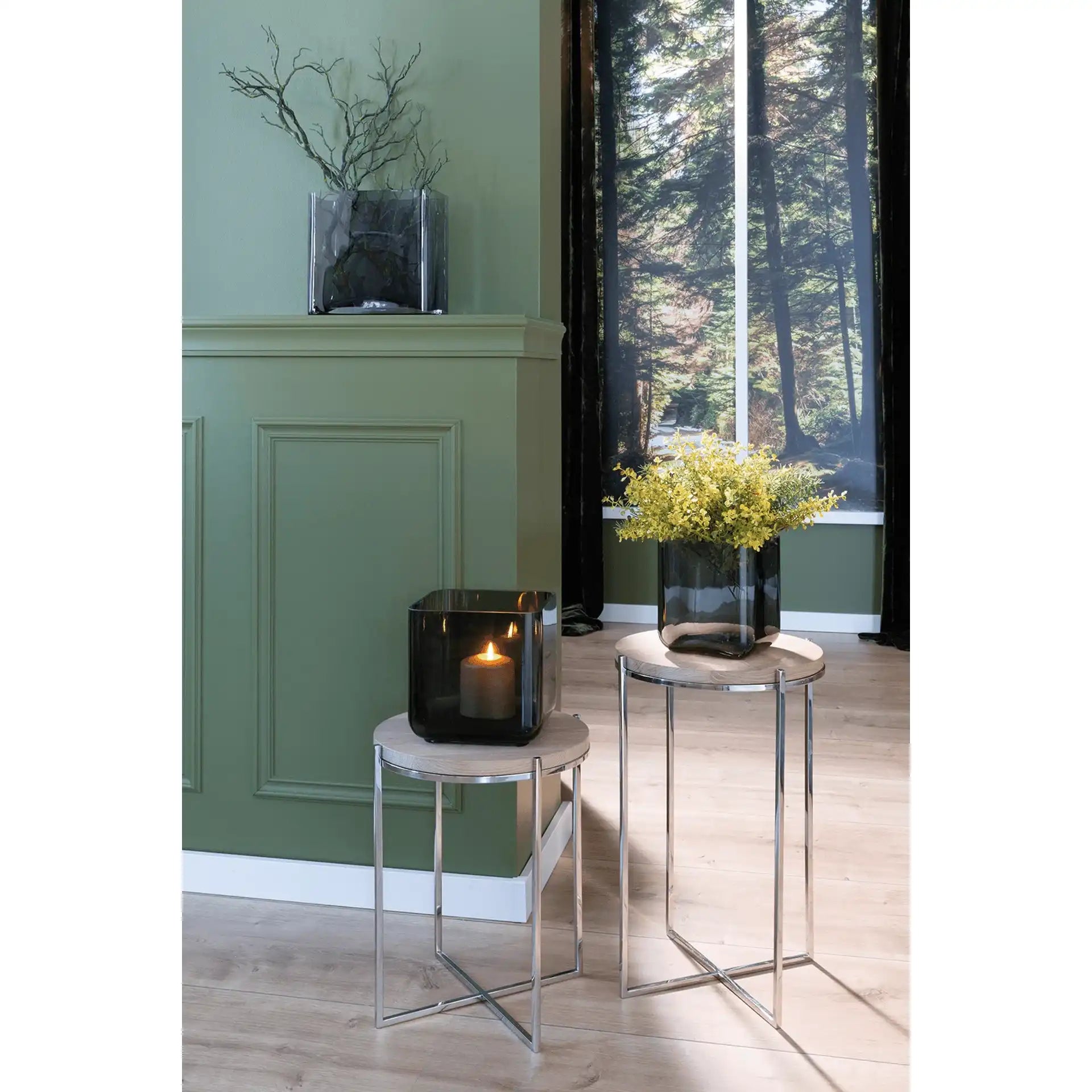 Brixton Designer Bestelltisch Edelstahl Eiche Braun Silber Unikat - HomeDesign Knaus