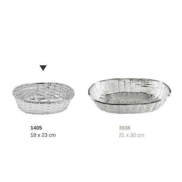 Brotkorb Servierkorb Basket geflochten versilbert 23 cm - HomeDesign Knaus